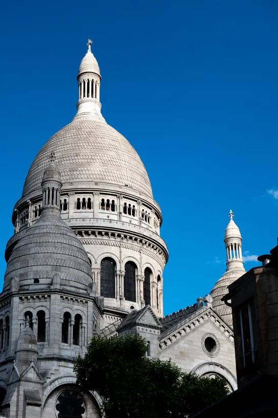 The Montmartre Cathedral dome, partially lit by the sun