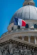 The French flag floats above the pediment of the Pantheon