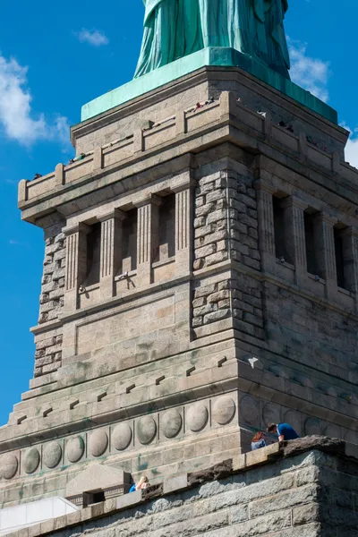 The base of the Statue of Liberty